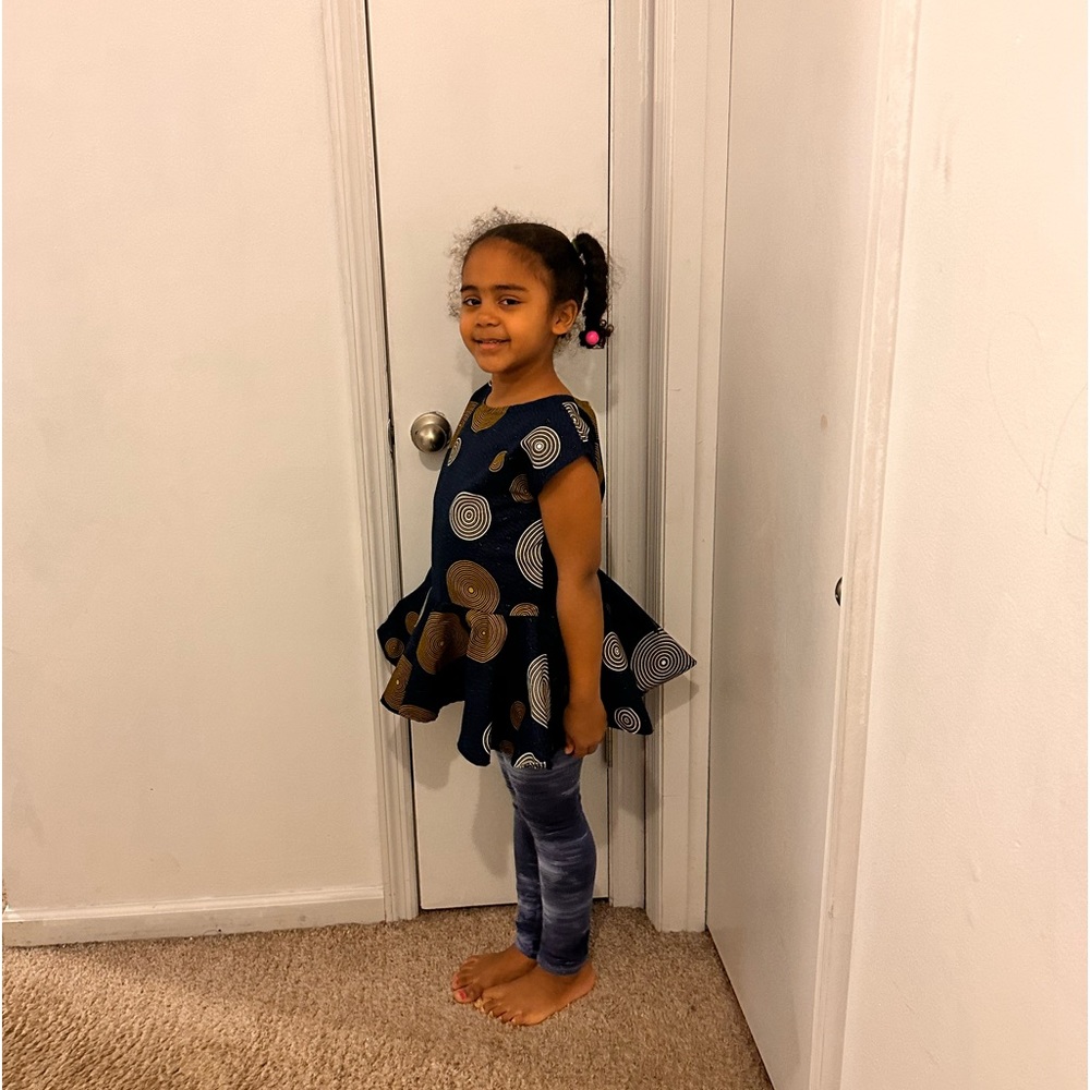 Big girl African print blouse,cotton polyester, new handmade by me.